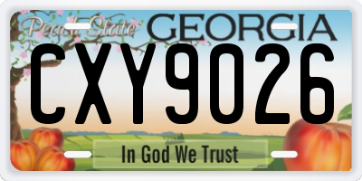 GA license plate CXY9026