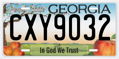 GA license plate CXY9032
