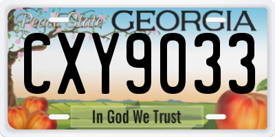 GA license plate CXY9033