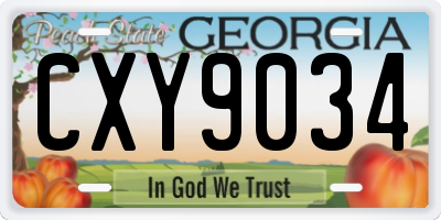 GA license plate CXY9034