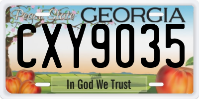 GA license plate CXY9035