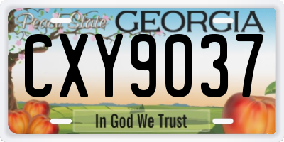 GA license plate CXY9037