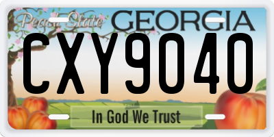 GA license plate CXY9040