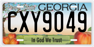 GA license plate CXY9049