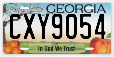 GA license plate CXY9054
