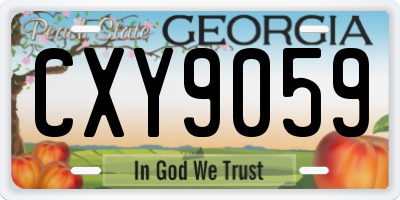 GA license plate CXY9059