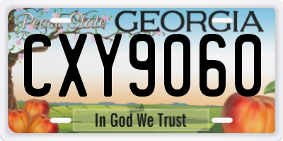 GA license plate CXY9060