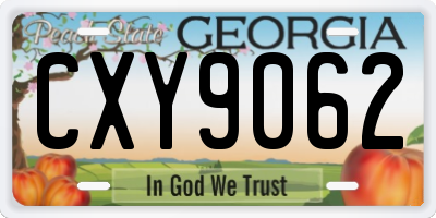 GA license plate CXY9062
