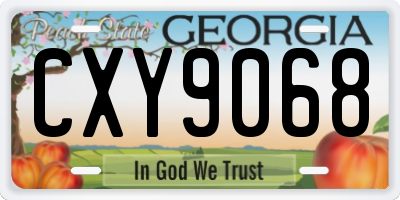 GA license plate CXY9068
