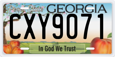 GA license plate CXY9071