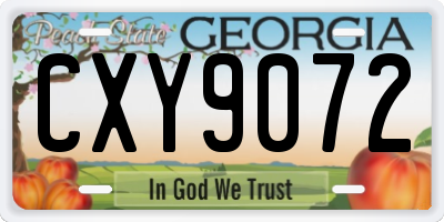 GA license plate CXY9072