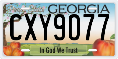 GA license plate CXY9077