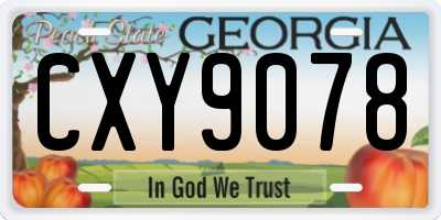 GA license plate CXY9078