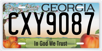 GA license plate CXY9087