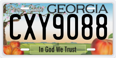 GA license plate CXY9088