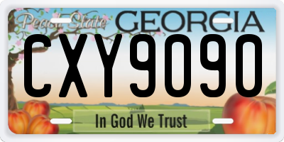 GA license plate CXY9090