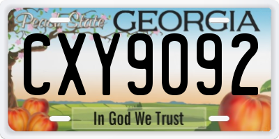 GA license plate CXY9092