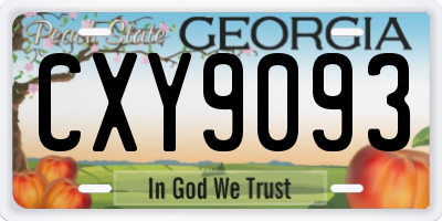 GA license plate CXY9093