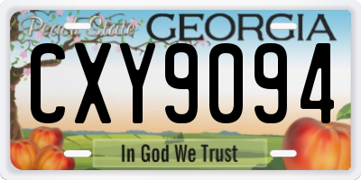 GA license plate CXY9094