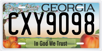 GA license plate CXY9098