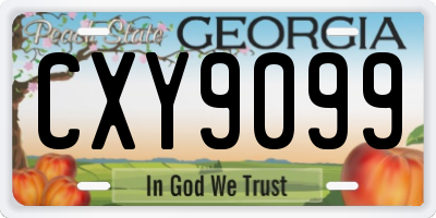 GA license plate CXY9099
