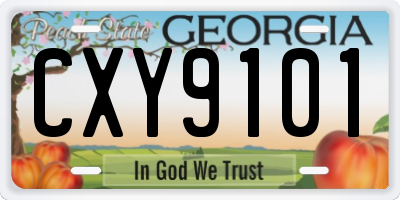 GA license plate CXY9101