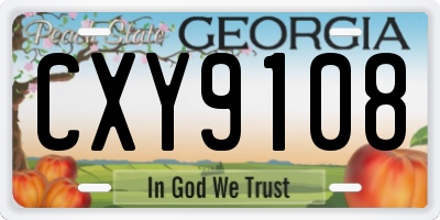 GA license plate CXY9108