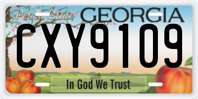 GA license plate CXY9109