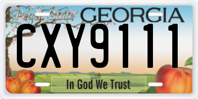 GA license plate CXY9111