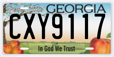 GA license plate CXY9117
