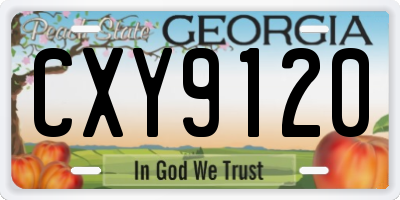 GA license plate CXY9120
