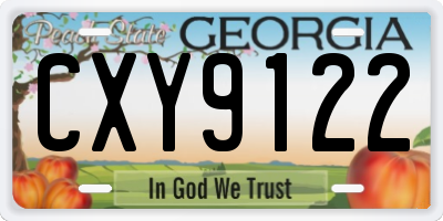 GA license plate CXY9122