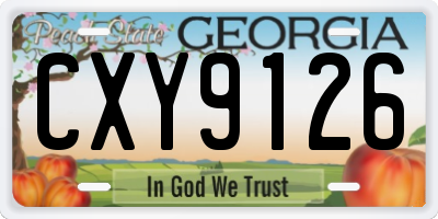 GA license plate CXY9126