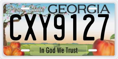 GA license plate CXY9127