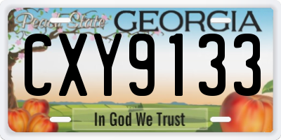 GA license plate CXY9133