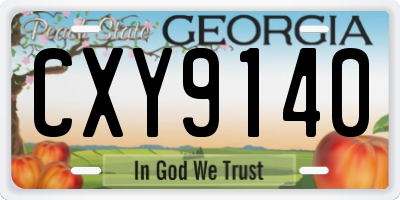 GA license plate CXY9140