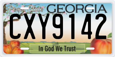 GA license plate CXY9142