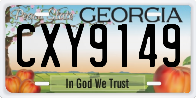 GA license plate CXY9149