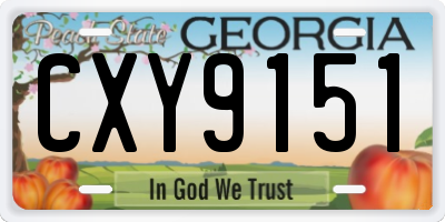 GA license plate CXY9151