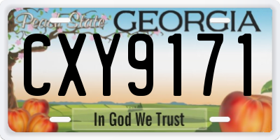 GA license plate CXY9171
