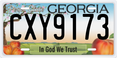 GA license plate CXY9173
