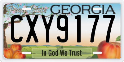 GA license plate CXY9177