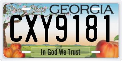 GA license plate CXY9181