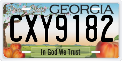GA license plate CXY9182