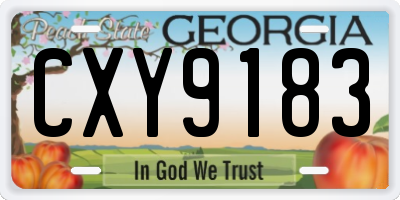 GA license plate CXY9183