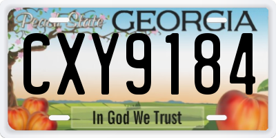 GA license plate CXY9184