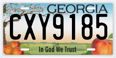 GA license plate CXY9185