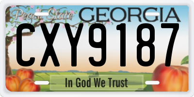 GA license plate CXY9187