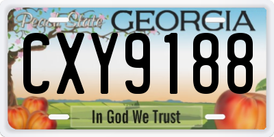 GA license plate CXY9188