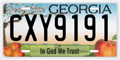 GA license plate CXY9191